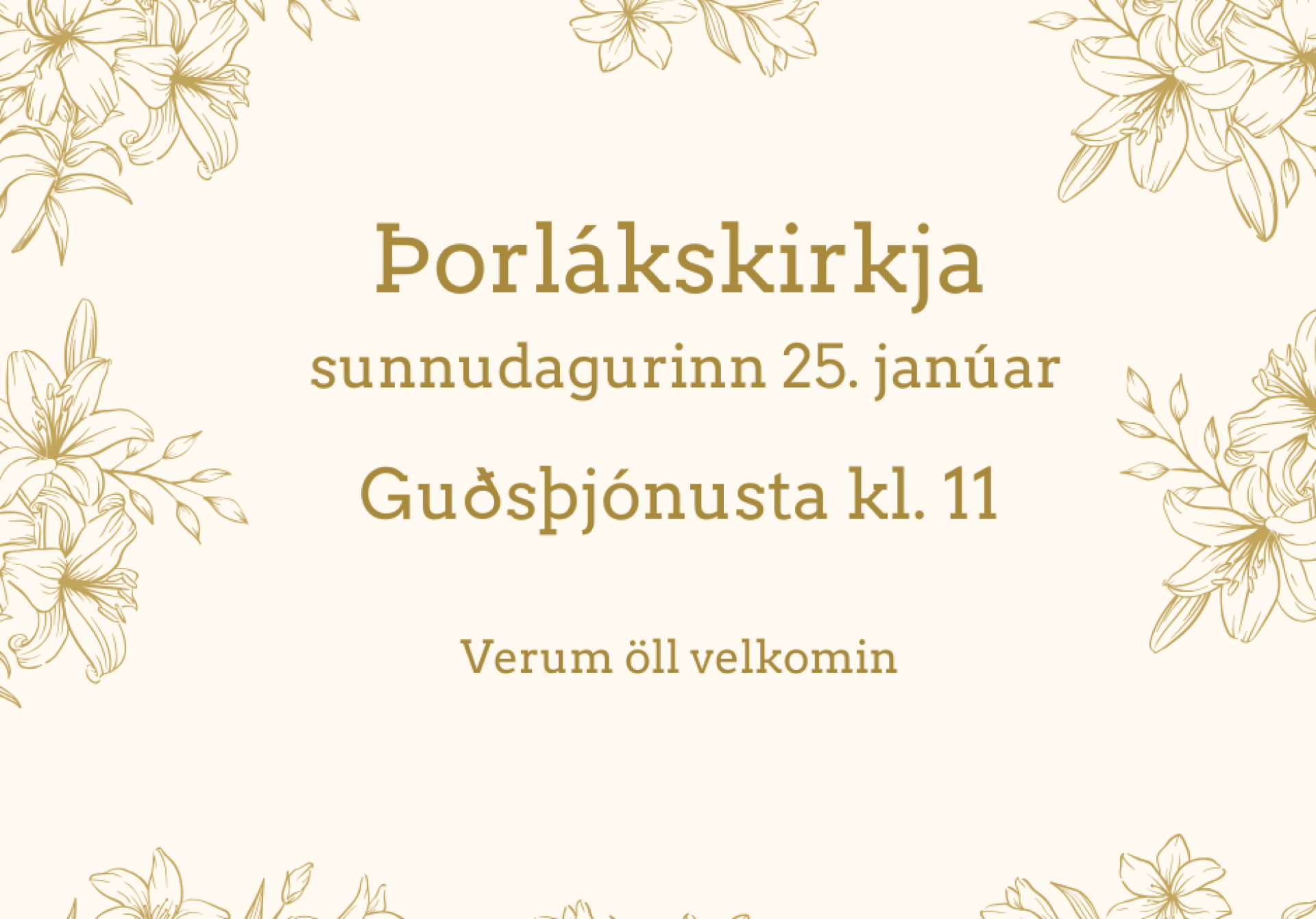 Guðsþjónusta í Þorlákskirkju